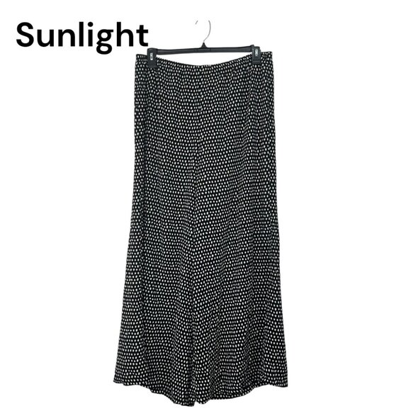 Zac & Rachel Womens Black & White Polka Dot Flowy Wide Legs Pant SZ XL Polyester - Picture 1 of 12